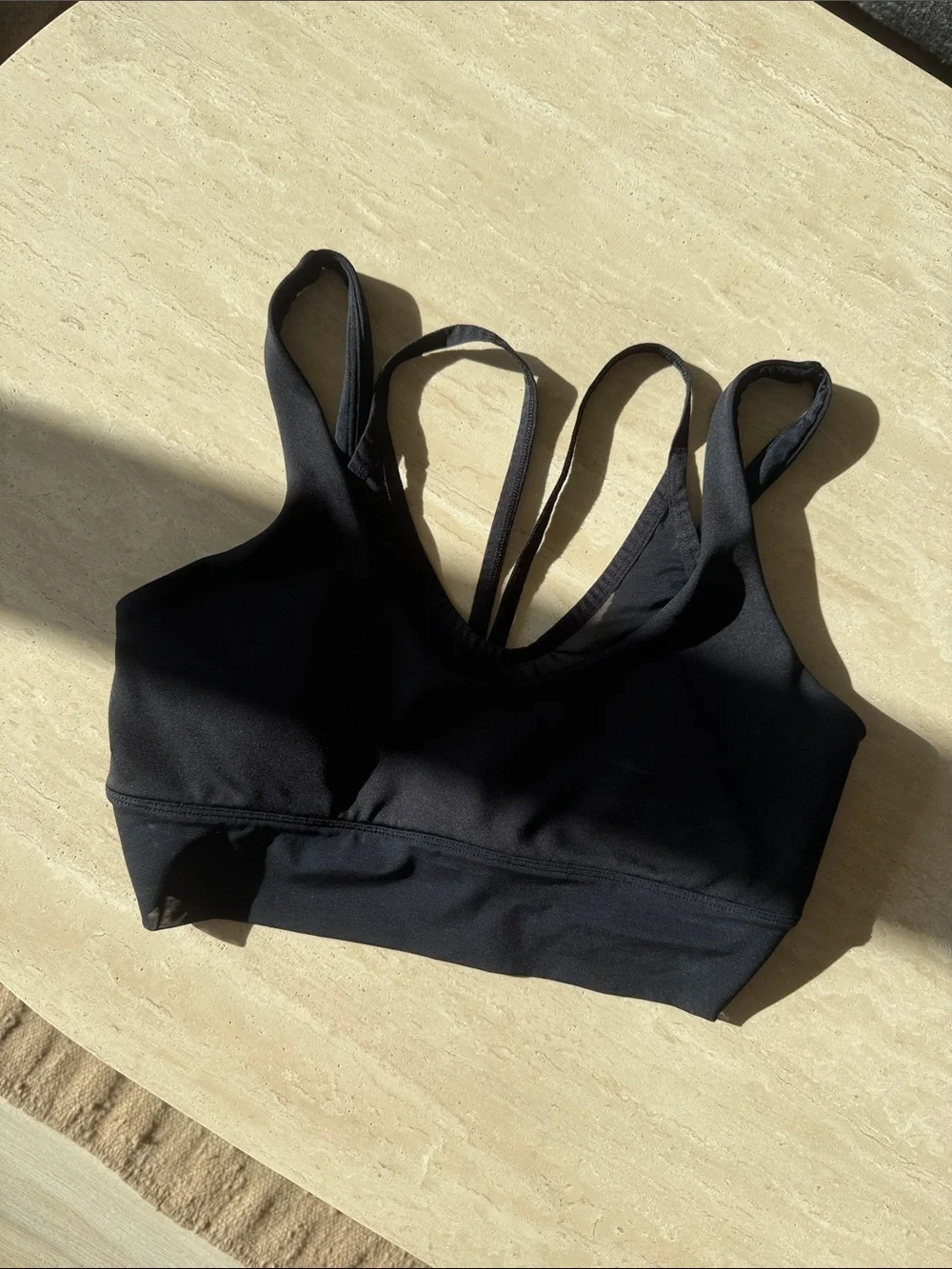 ALO Yoga Black Strappy Back Sports Bra